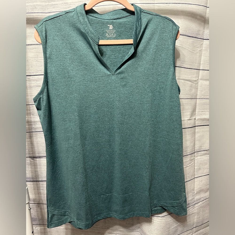 Women’s Dark Green Golf Mock Collar Polo XL